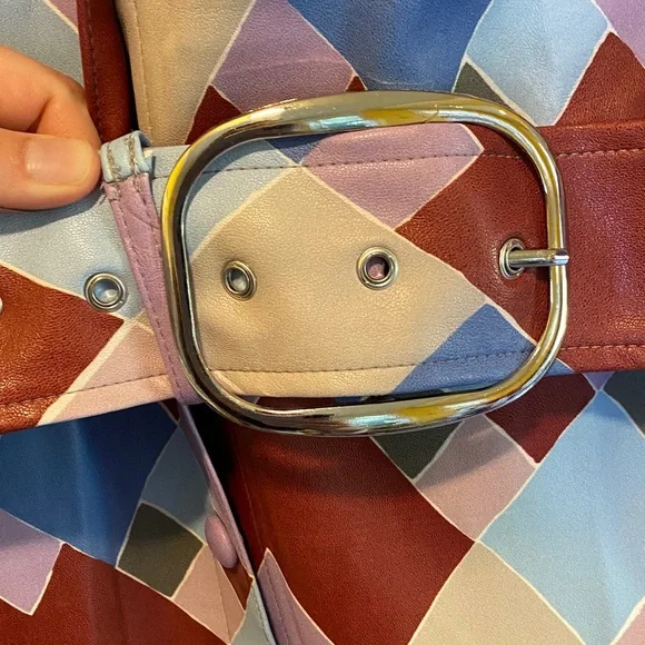 Eloquii Multicolor Diamond Patterned Belted Long-sleeved Dress - Picture 5 of 11